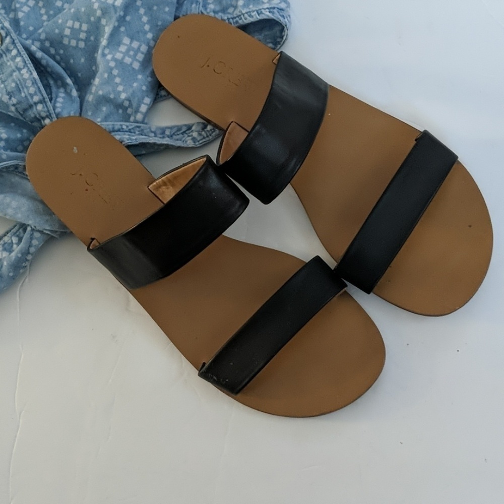 J. Crew double strap black sandals size 8 - Picture 4 of 7